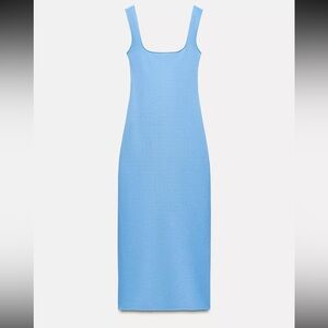 Blue and White Zara Sleeveless Dresses